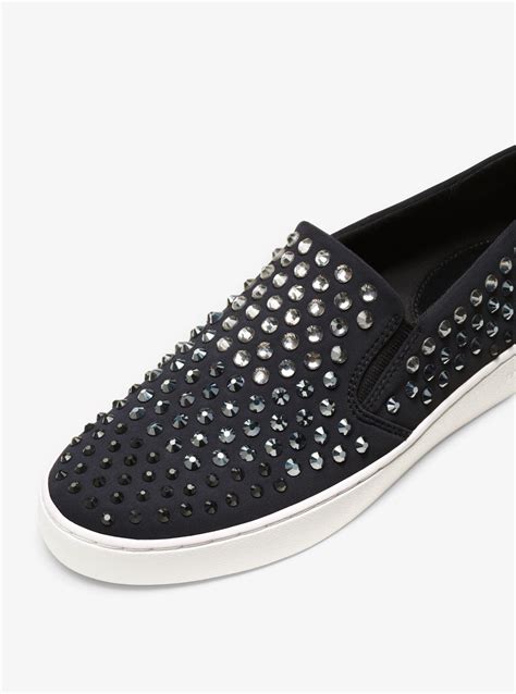 michael michael kors keaton embellished slip on sneakers|Michael Kors mesh sneakers.